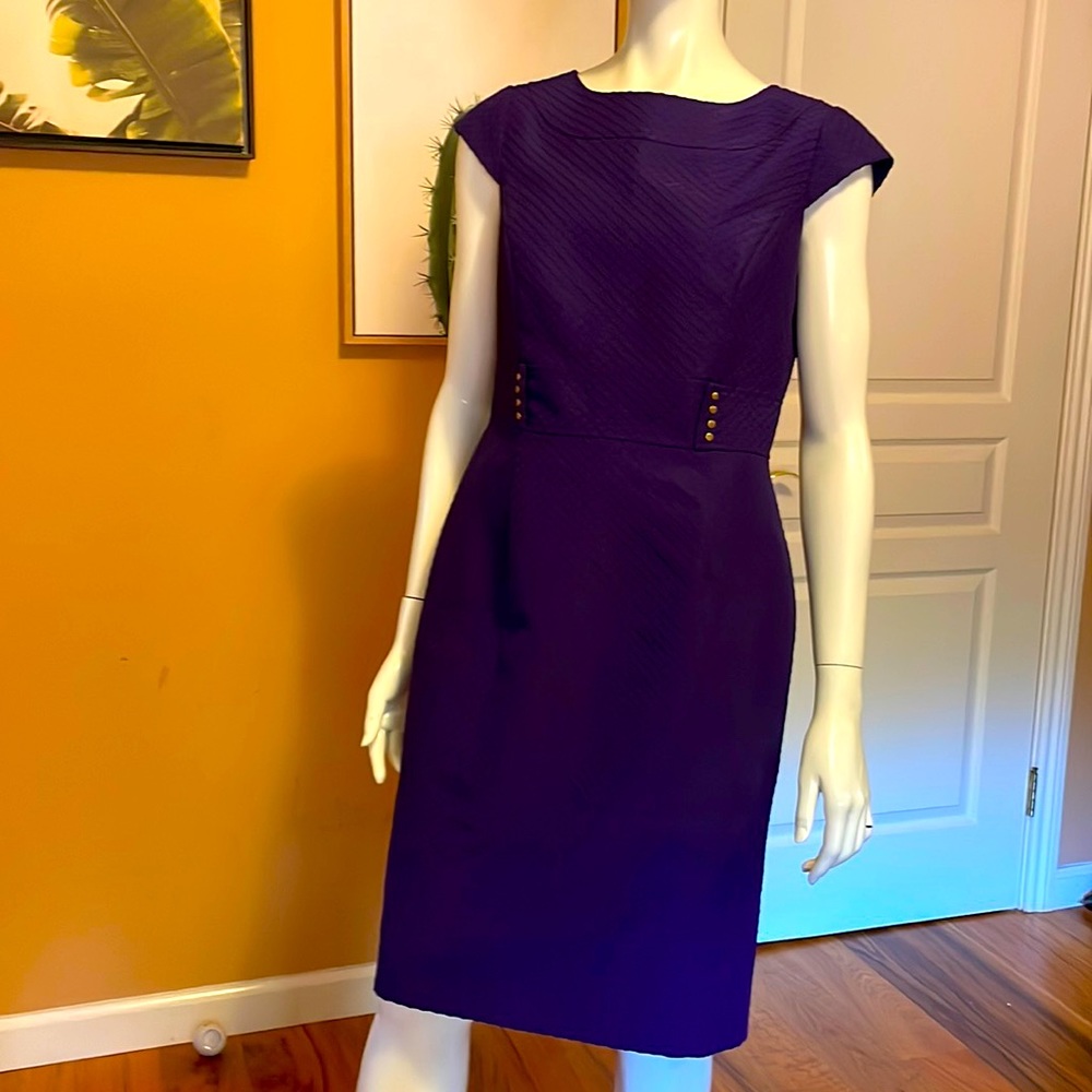 Tahari sleeveless dress. Eggplant color